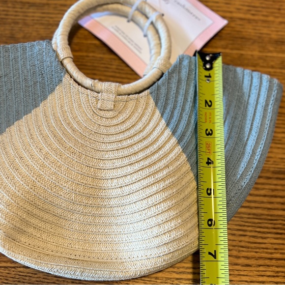 cupcakes & cashmere Kids Two-Tone Woven Bag in Blue and Cream - Picture 3 of 7